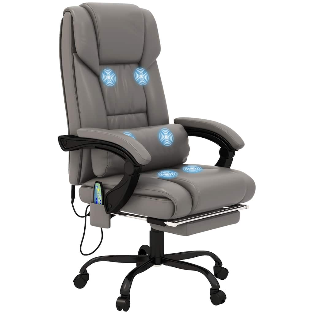 Modern High Back Vibrating Massage Office Chair with 6 Point Remote Control Tilt and Armrests, for Office