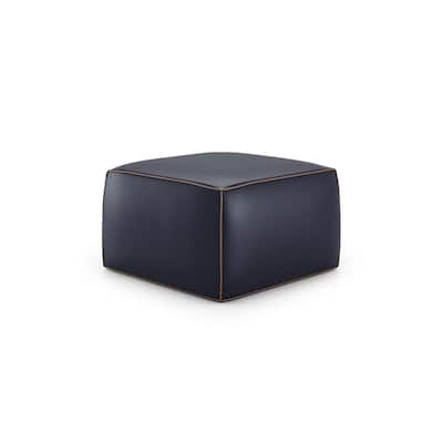 Pitt Ottoman in Leather Trim