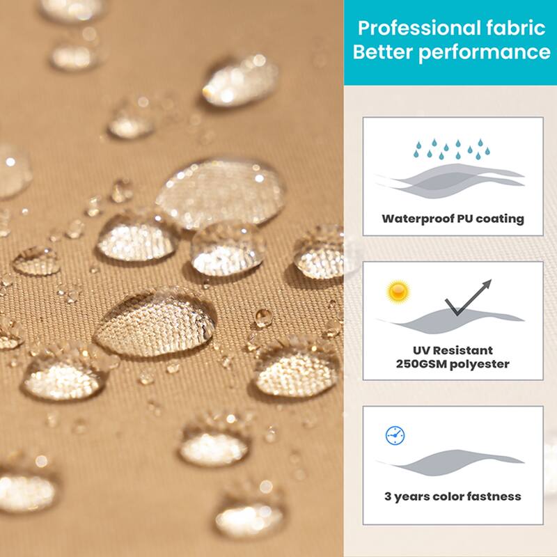 10x13FT Patio Cantilever Umbrella Outdoor Offset Umbrella 360-Degree Rotation with No Base