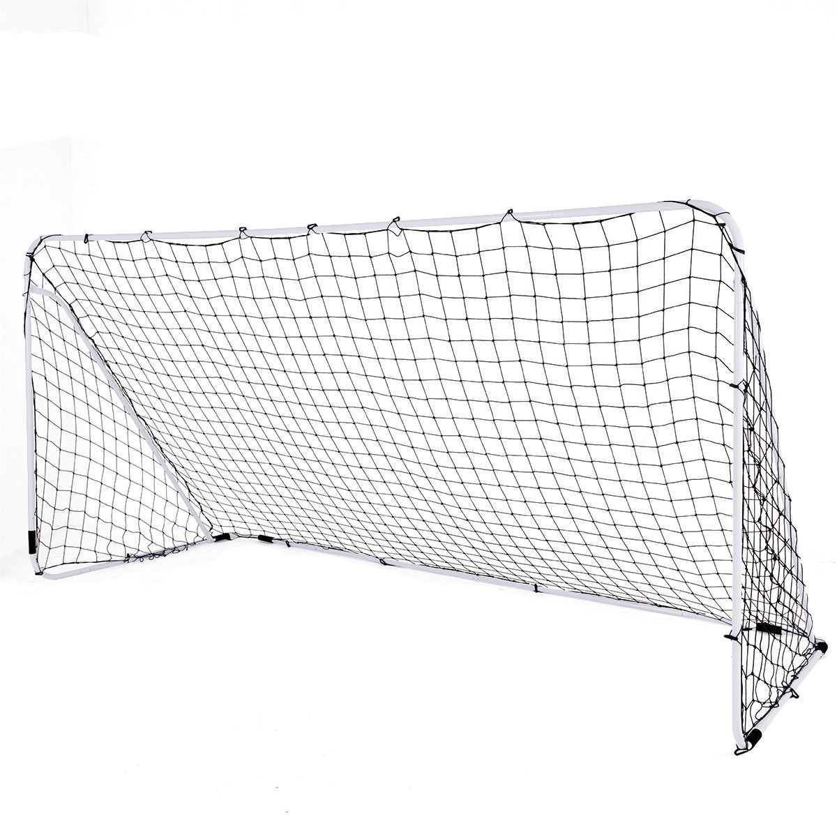 Costway 12 X 6 Steel Football Soccer Goal Net Gate Backyard Outdoor Sport Weatherproof White Gate Frame Black Net Overstock 24317510