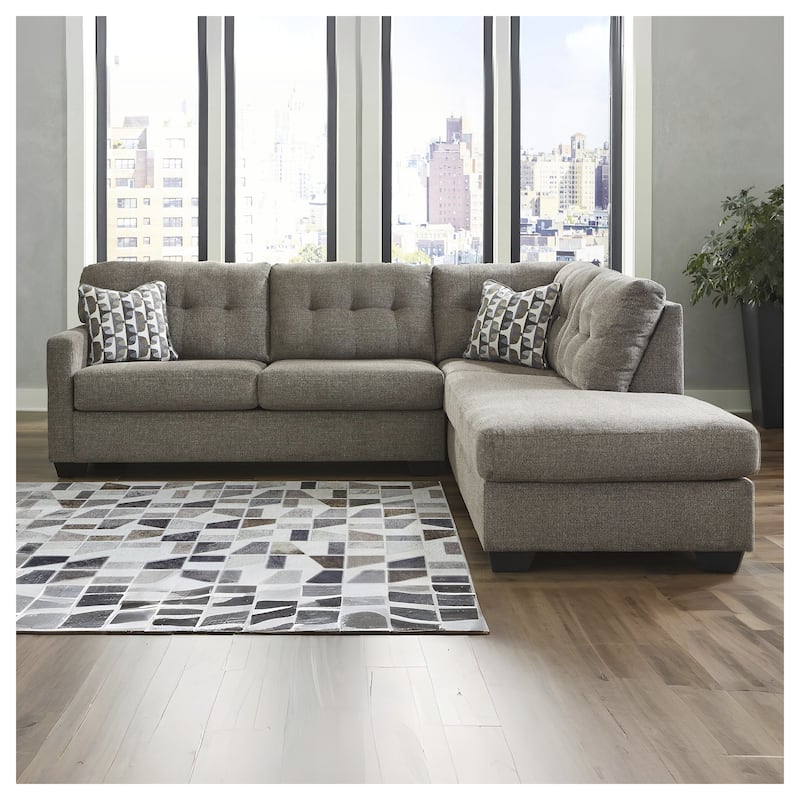 Signature Design by Ashley Mahoney 2-Piece Sectional with Chaise - 105"W x 90"D x 37"H - Gray - Right Facing