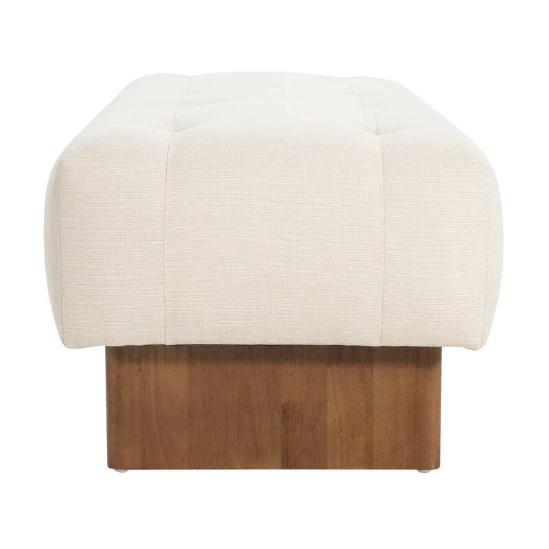 Christopher Knight Home - Theoden Rectangular Linen Tufted Ottoman with Pocket Coil Comfort