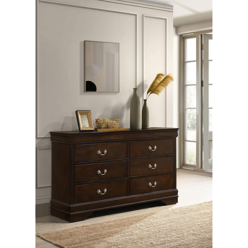 Louis Philippe 6-drawer Dresser Cappuccino - Dresser (Cappuccino)
