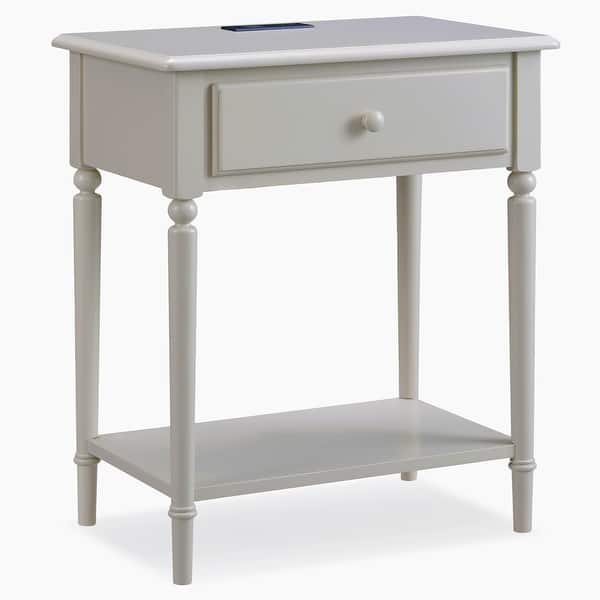 Shop Black Friday Deals On Coastal Nightstand Side Table With Ac Usb Charger Overstock 27087284
