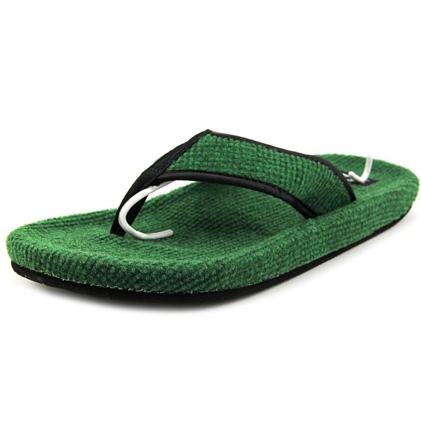 Sanuk Fur Real Classic Women Open Toe Canvas Green Thong Sandal