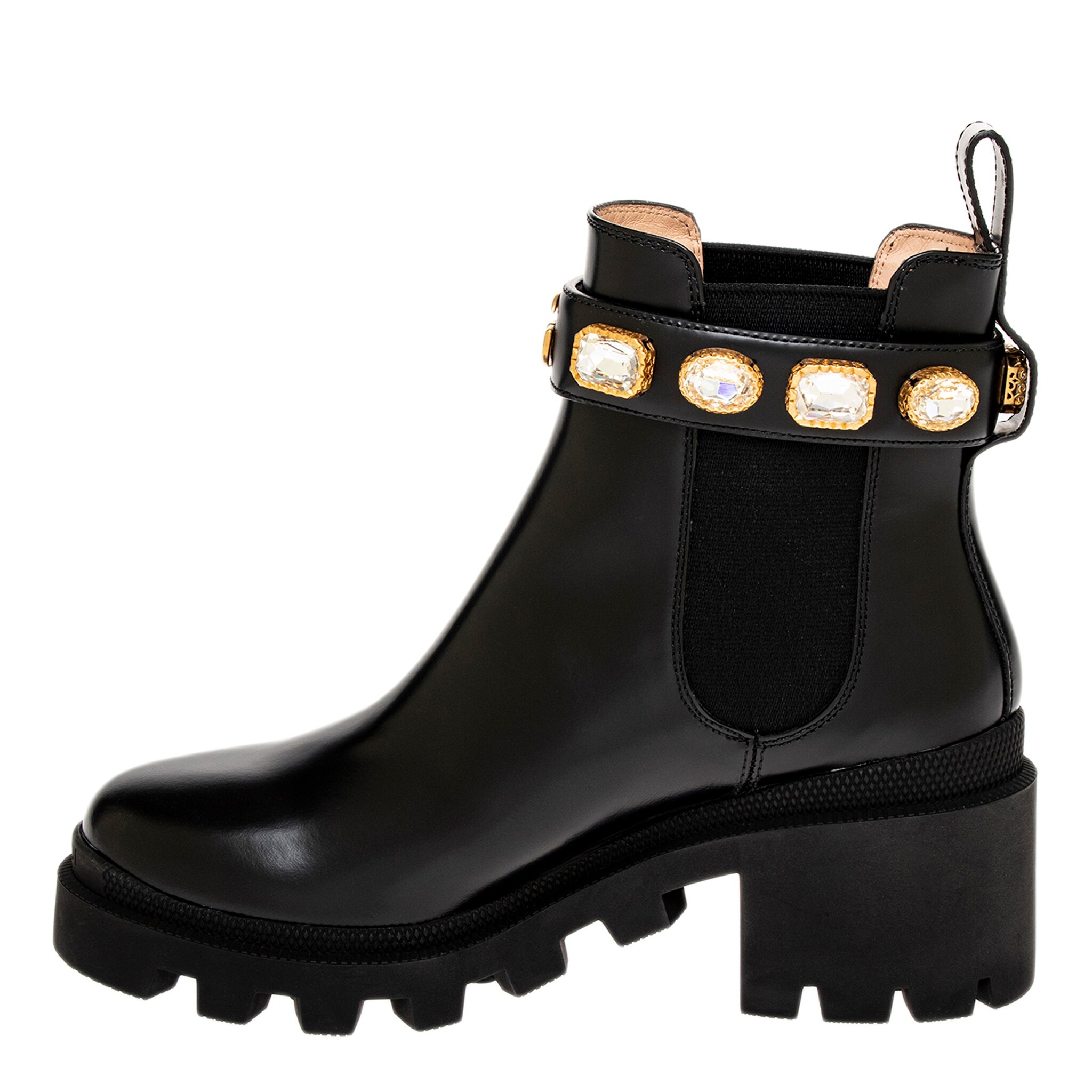 Gucci Ankle Boots with Gem Studded Straps - Bed Bath
