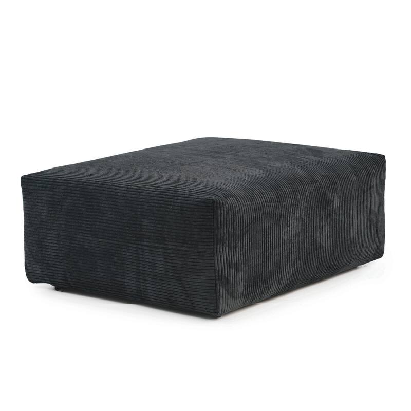Large U-Shape Linen Reversible Modular Seating Component Sectional with 2 Ottoman
