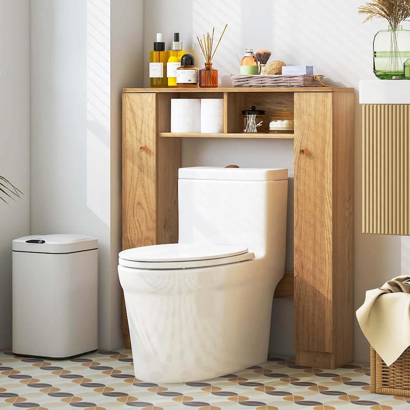 Costway Over The Toilet Storage Cabinet Double Door Bathroom Toilet - See Details