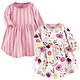 preview thumbnail 1 of 0, Touched by Nature Baby and Toddler Girl Organic Cotton Long-Sleeve Dresses 2pk, Botanical 3T - Baby Toddler Botanical Long Sleeve