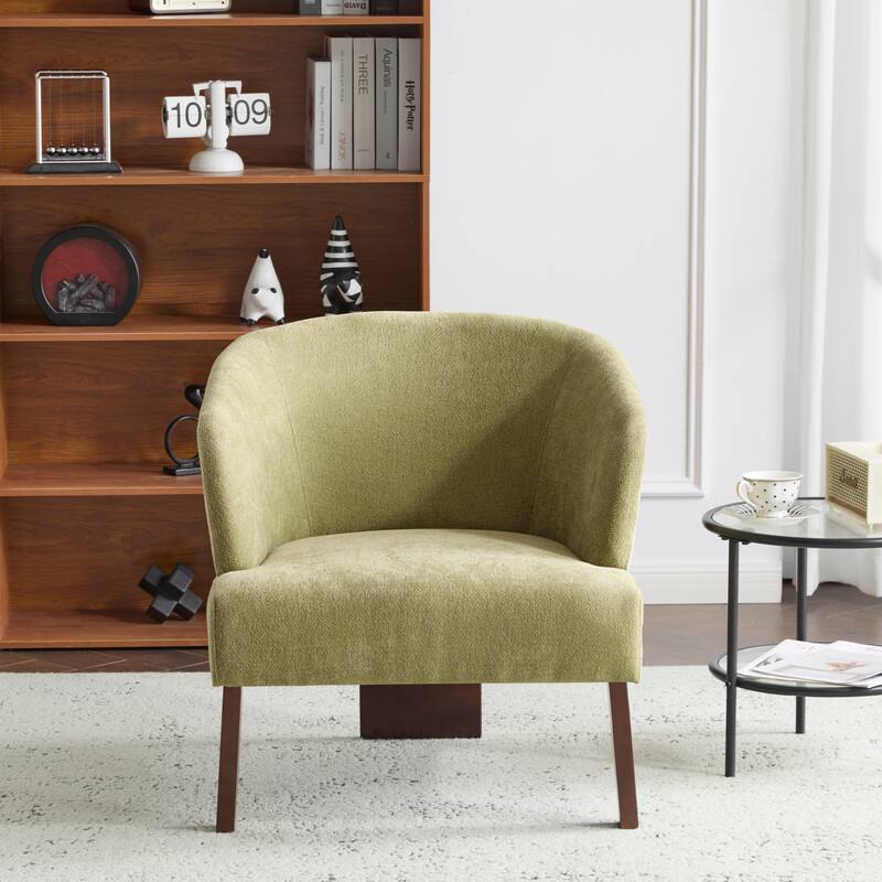 Simple Side Chair Office Chair Accent Chair Green Club Chair Dressing Chair Leisure Chair with Wood Legs