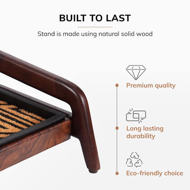 Jani Single-Tier Brown Stand 3-Pair Rubber Boot Tray