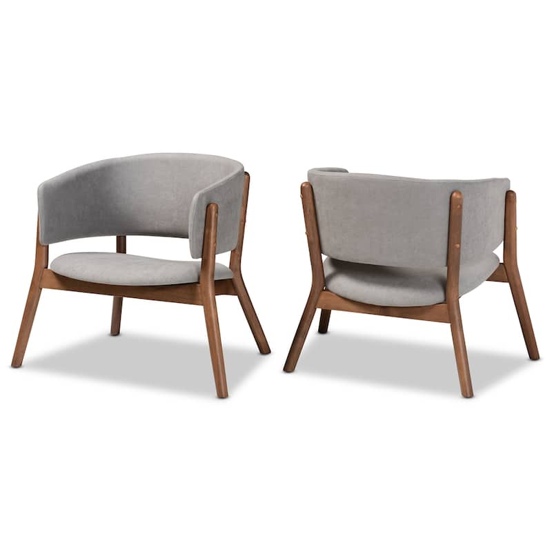 Baron Mid-Century Modern 2-Piece Living Room Accent Chair Set