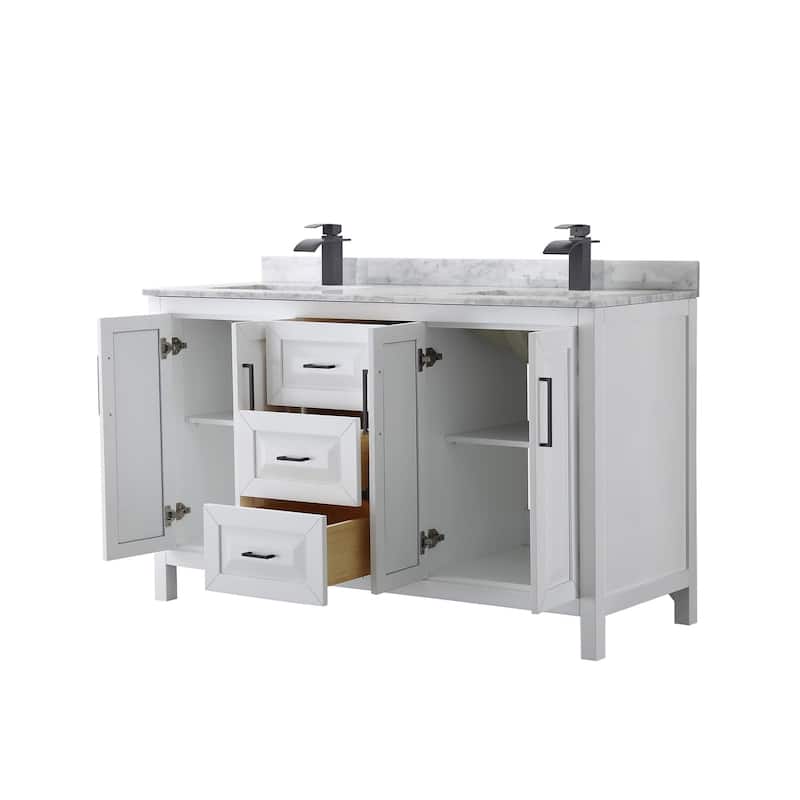 Wyndham Collection Daria 60" Free Standing Double Vanity Set with MDF