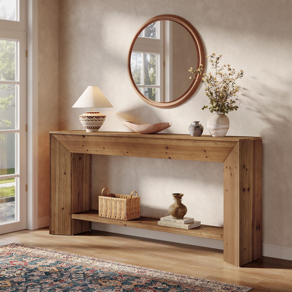 63 Inch Solid Wood Console Table for Entryway