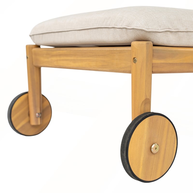Outdoor Chaise Lounge with Wheels Set of 2