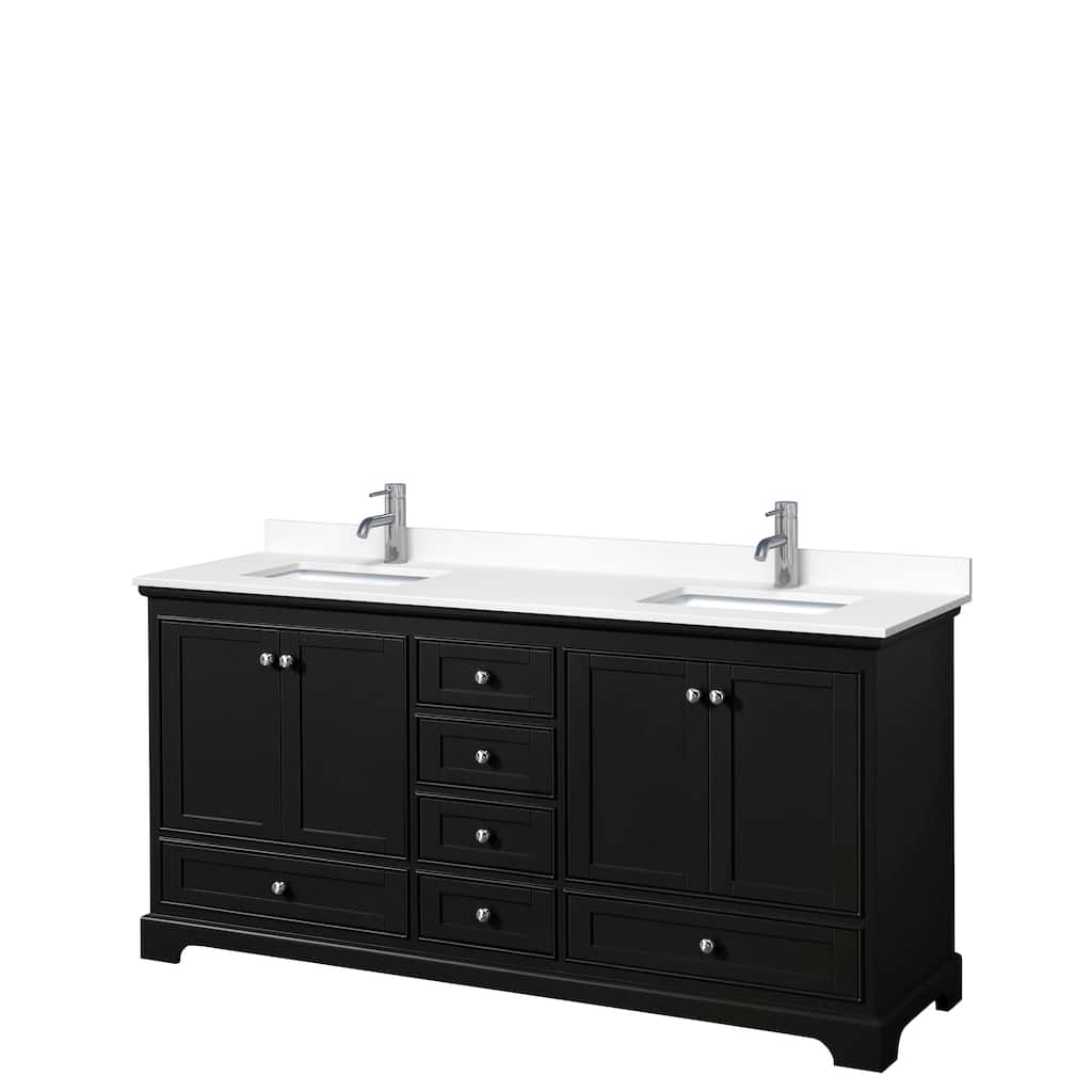 Deborah 72-inch Double Vanity, Cultured Marble Top