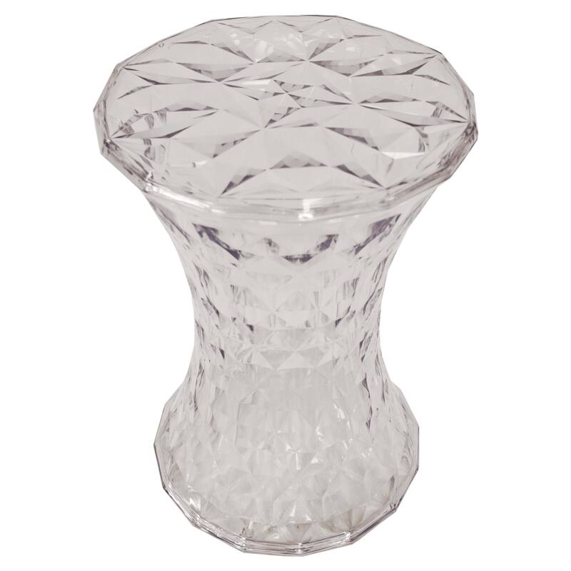 Plastic Side Table with a Diamond Pattern Design Clio Series