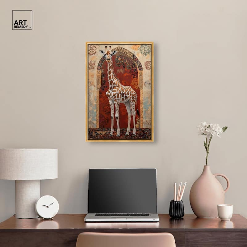 Giraffe Archway Canvas by Art Remedy