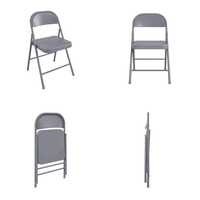COSCO SmartFold All-Steel Folding Chair, 4-Pack