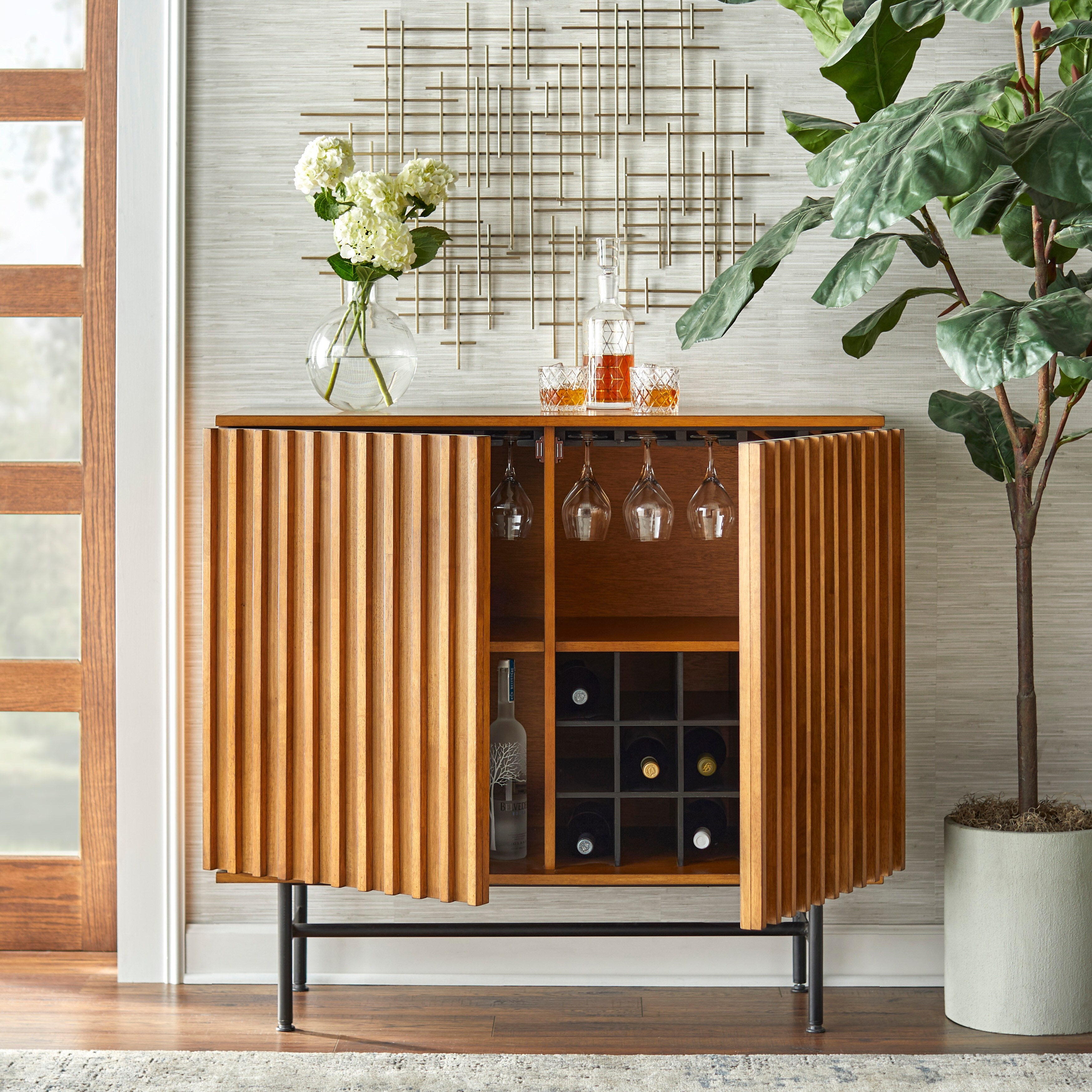Transitional bar cabinet clearance