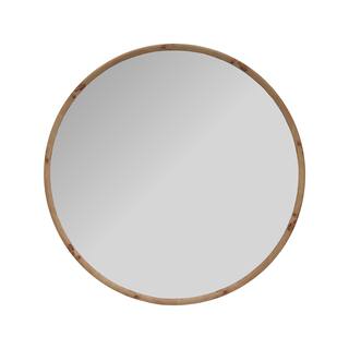 Burled Round Mirror - 30H x 30W x 1D