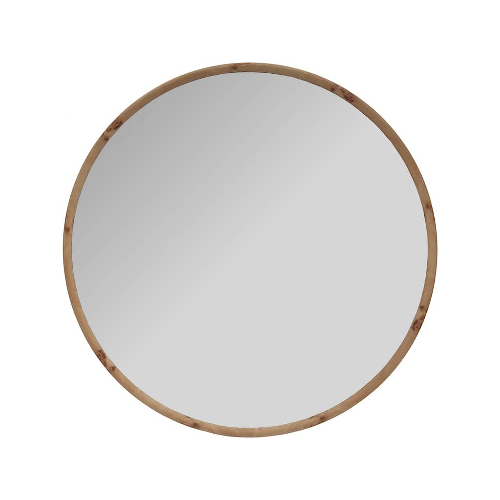 Burled Round Mirror - 30H x 30W x 1D