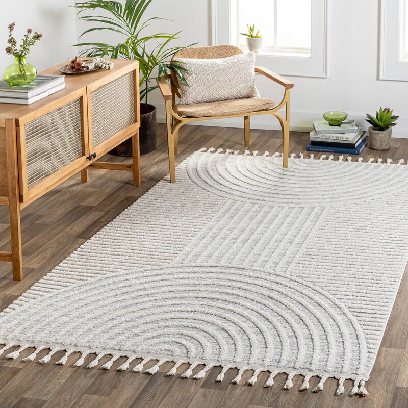 Pheroza Modern Geometric Area Rug - Ivory/Gray - 7'10" x 10'