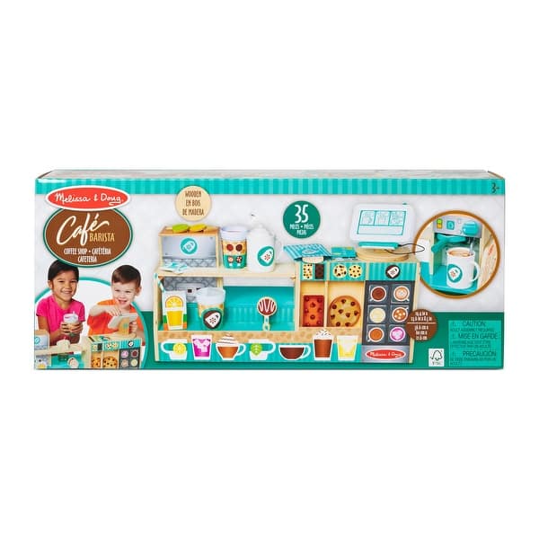 slide 2 of 5, Melissa & Doug Wooden Cafe Barista Coffee Shop