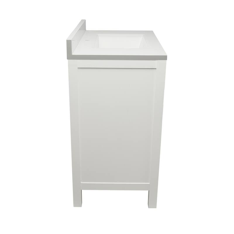 Nevado 25 in. W x 19 in. D x 36 in. H Bath Vanity in with White Cultured Marble Top Single Hole