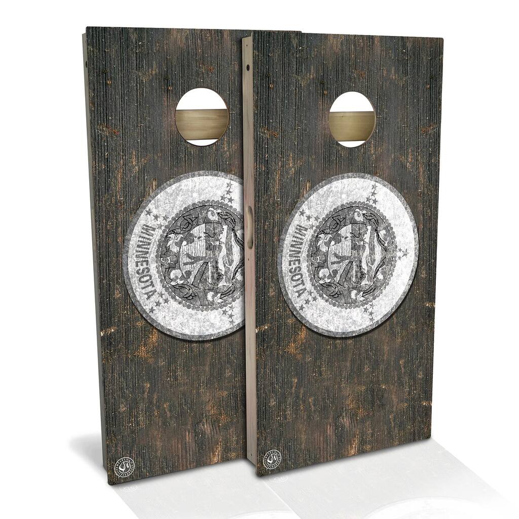 Minnesota Flag Rustic Outdoor Cornhole Board Set