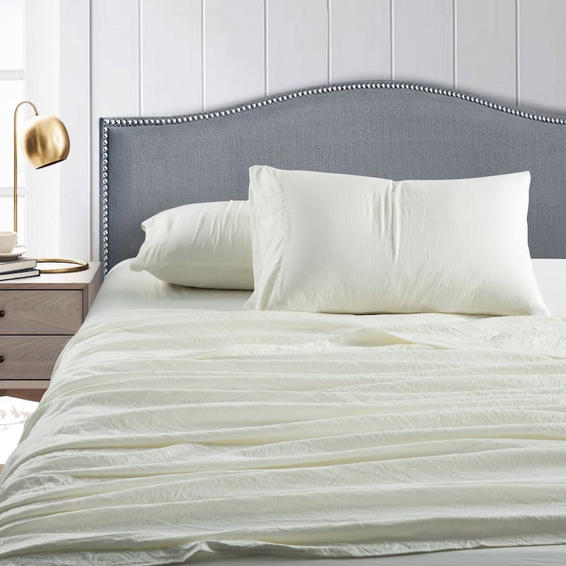 Sweet Home Collection Vintage Wash Microfiber Crinkle Sheet Sets.