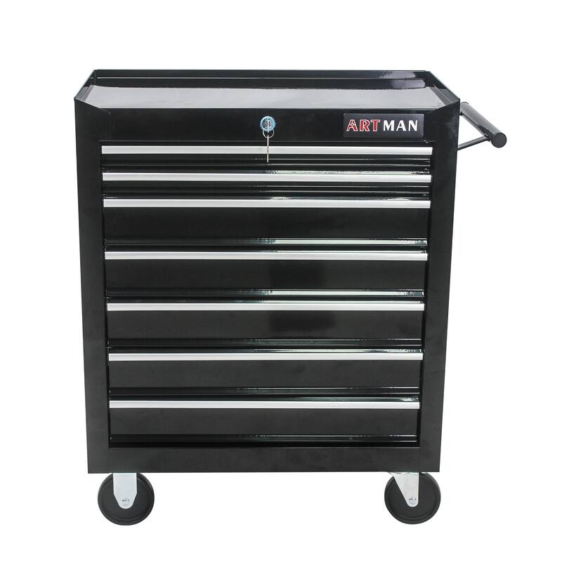 7-Drawer Rolling Tool Cart with Lock Mechanic Tool Box Storage Cabinet