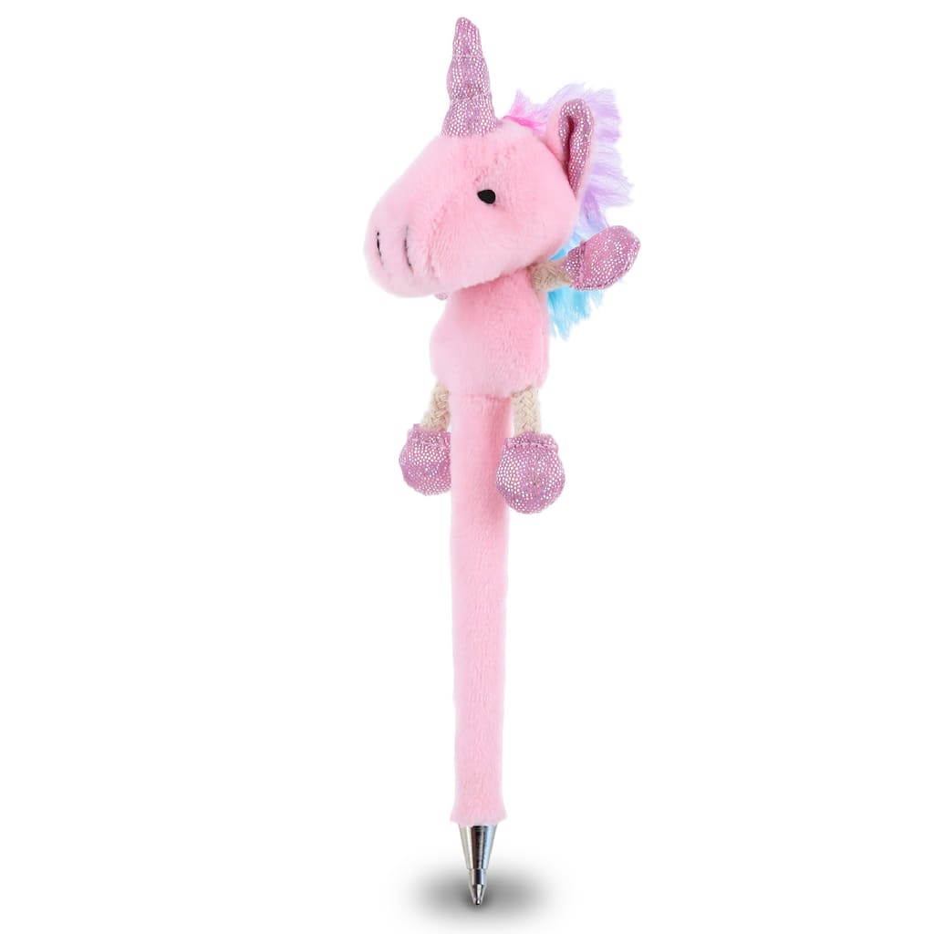 DolliBu Pink Unicorn Plush Pen - Soft Stuffed Animal Ballpoint Pen