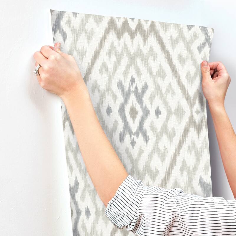 A-Street Prints Solola Stone Ikat Wallpaper