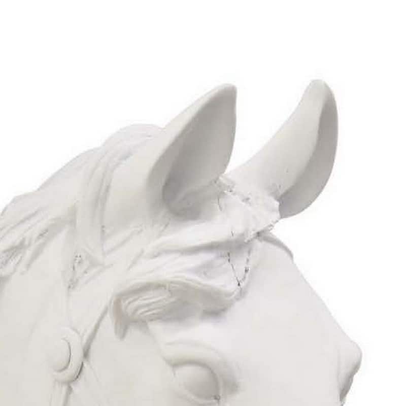 Modern Horse Head Resin Wall Mounted White Sculpture for Living Room Bedroom or Office Wall Decor - 11"L x 3.5"W x 14"H