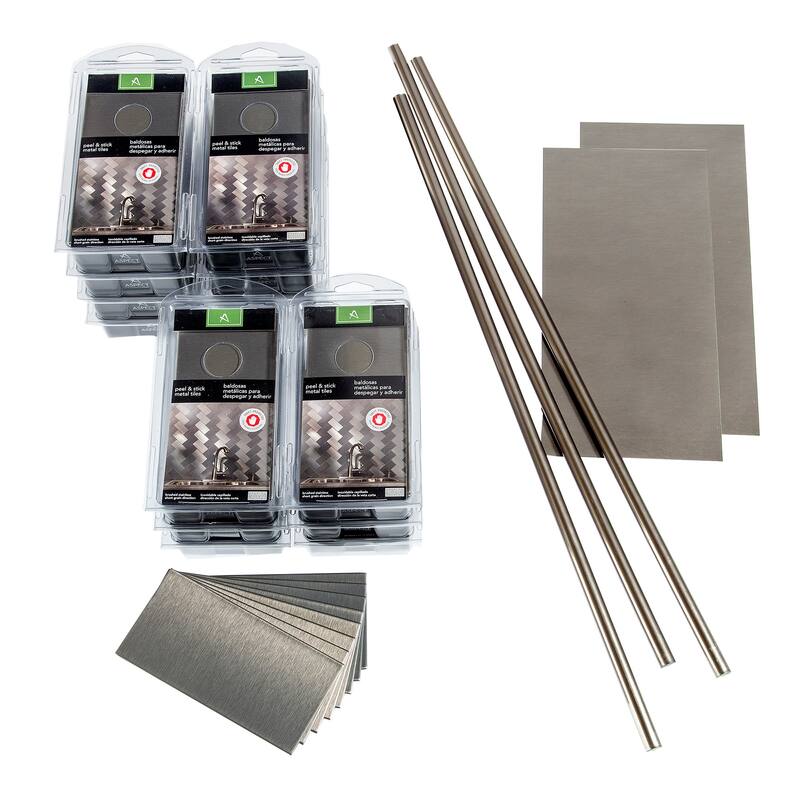 Aspect 3x6-inch Brushed Stainless Short Grain Metal 15-Square Foot Kit - 15 sq ft Kit