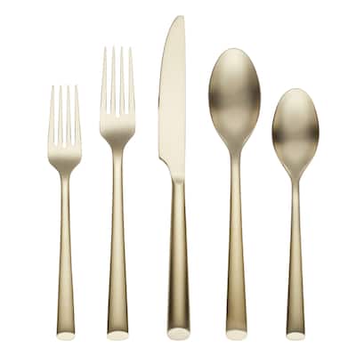 Gilda Champagne Satin 20-Piece Flatware Set