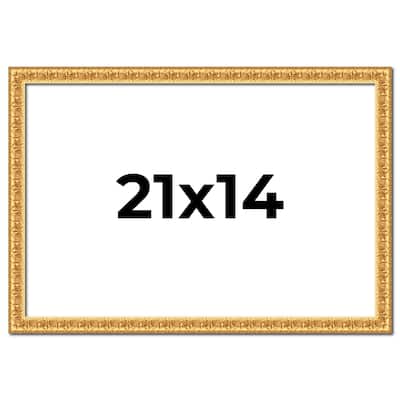 21x14 Frame Gold Real Wood Picture Frame Width 1 inches | Interior