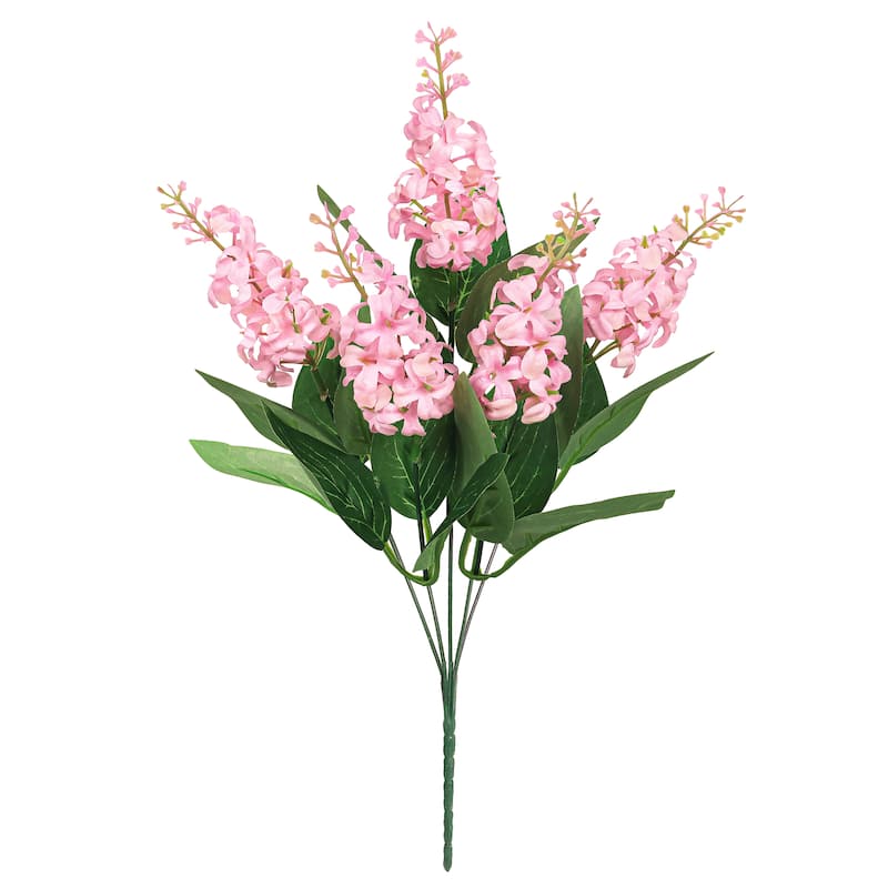 Set of 12 Pink Artificial Stock Flower Stem Bush Bouquet 15in - 15" L x 6" W x 6" DP