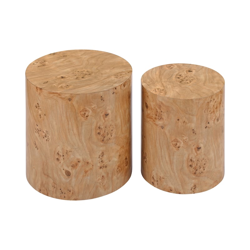 Christopher Knight Home - Mollet Modern 2-Piece Nesting Side End Table Set with Cylindrical Silhouette, Versatile Indoor Use