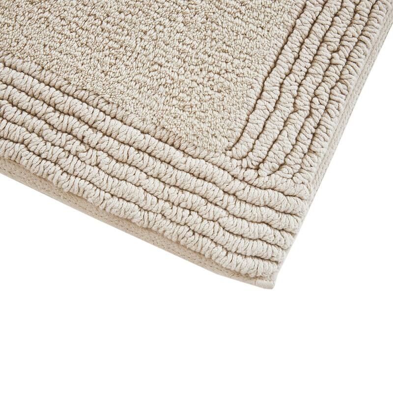 Cotton Tufted 3000 GSM Reversible Bath Rug Natural 21x34"
