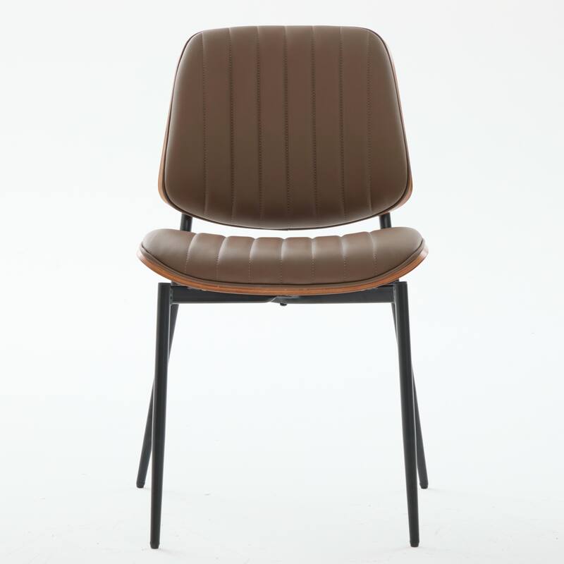 Set of 2 Retro Faux Leather Dining Chairs