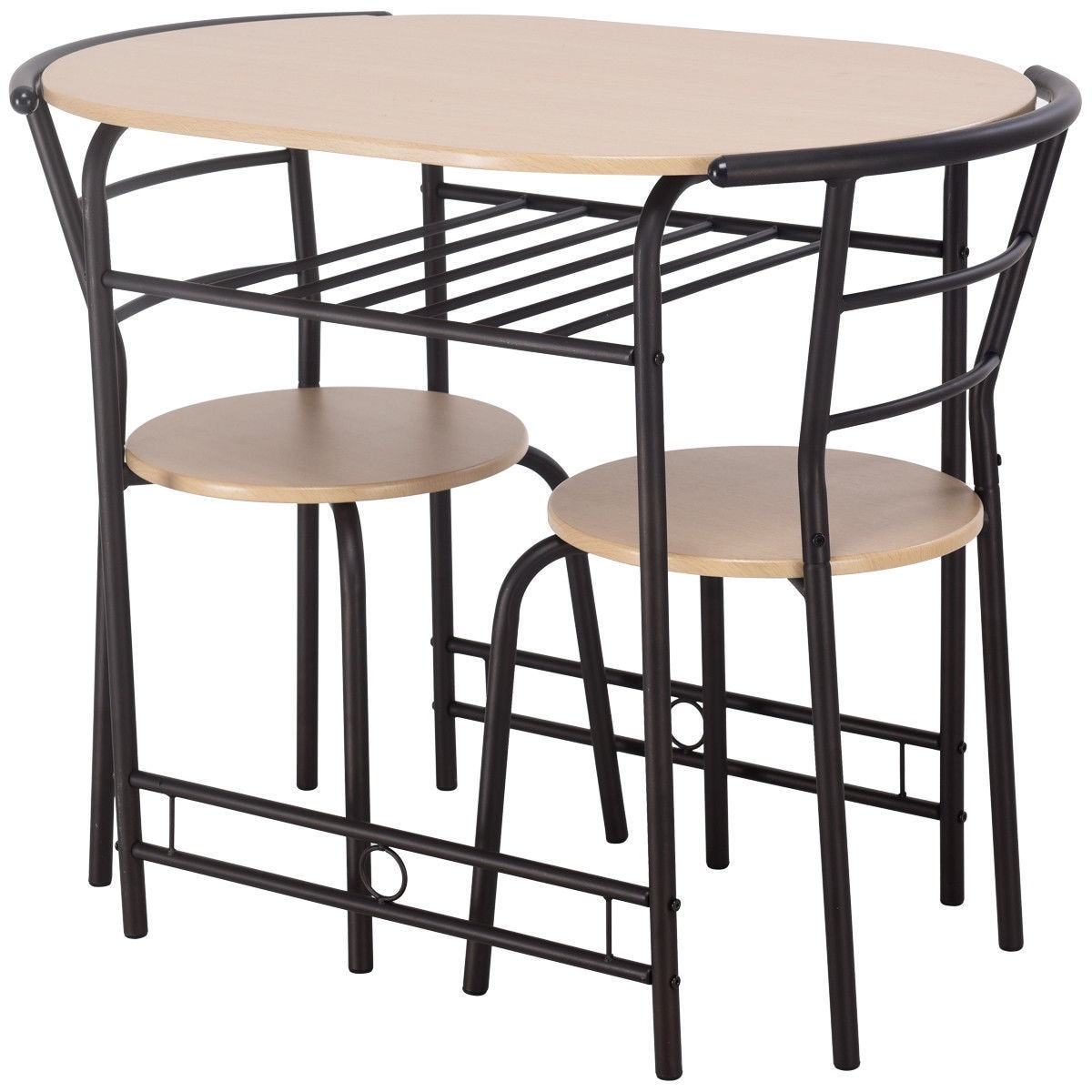 Costway 3 pcs home kitchen bistro hotsell pub dining table 2 chairs set
