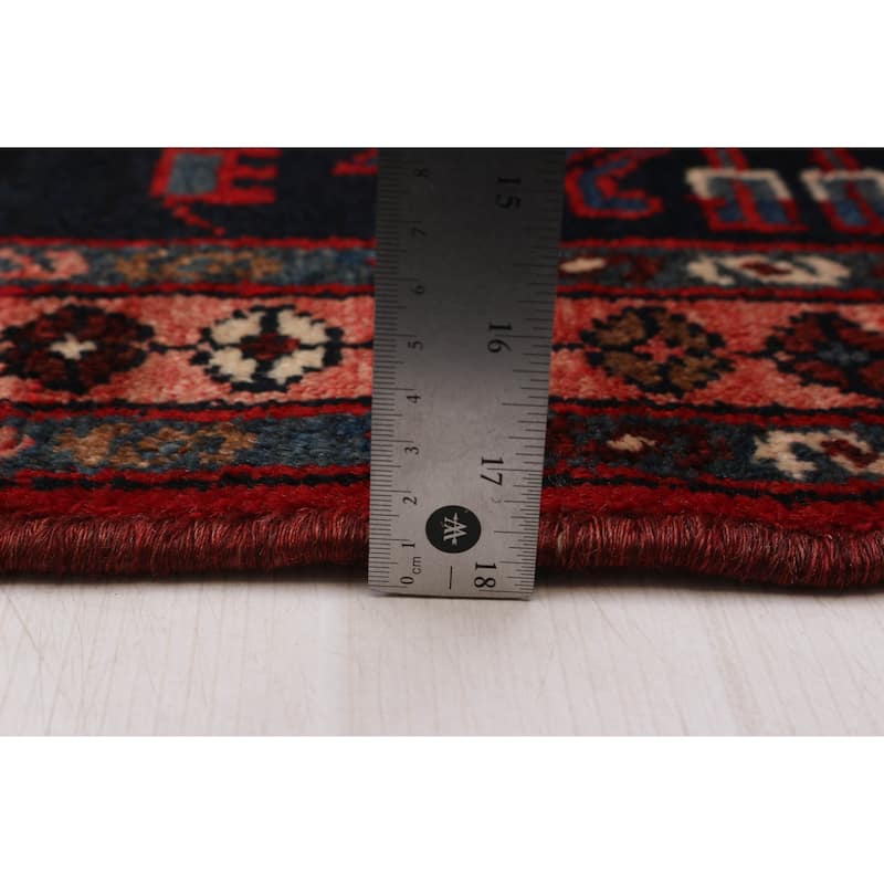 ECARPETGALLERY Hand-knotted Anadol Navy, Red Wool Rug - 3'4 x 9'8