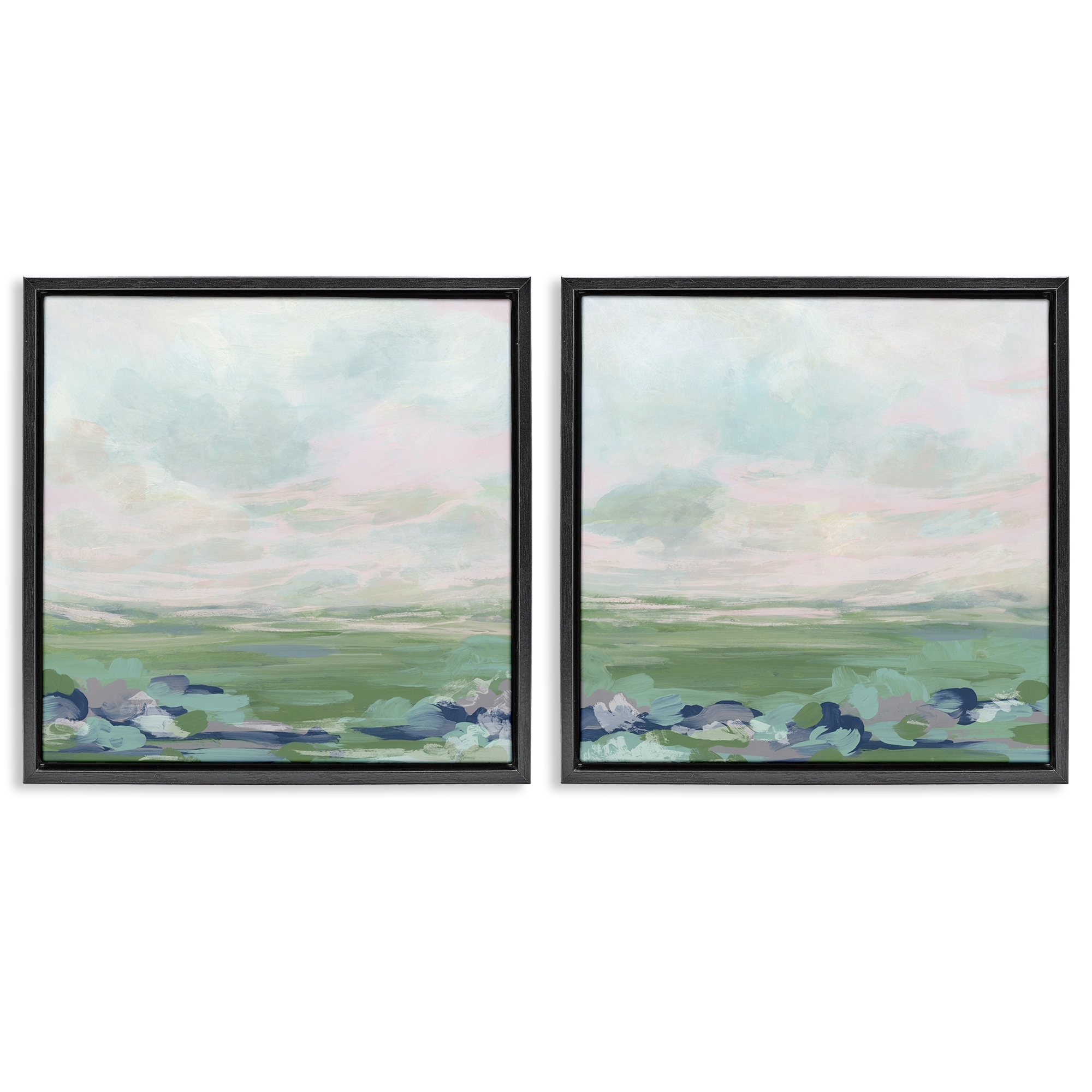 Stupell Abstract Gradient Landscapes Framed Floater Canvas Wall Art Design By June Erica Vess (Set of 2)