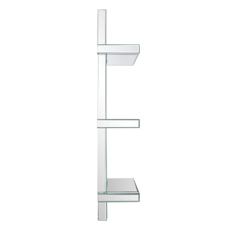Allan Andrews Contemporary 3-Tier Mirrored Wall Shelf Display - 44"H x 12"W x 8.25"D