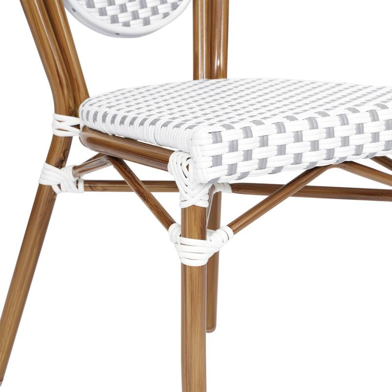 4 Pack All-Weather Commercial Paris Chair with Metal Frames