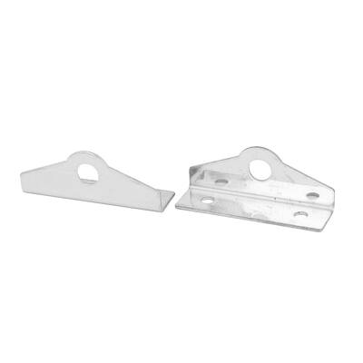 7mm Lock Hole Dia 304 90 Degree Angled Padlock Locking Eye 2pcs - Silver Tone