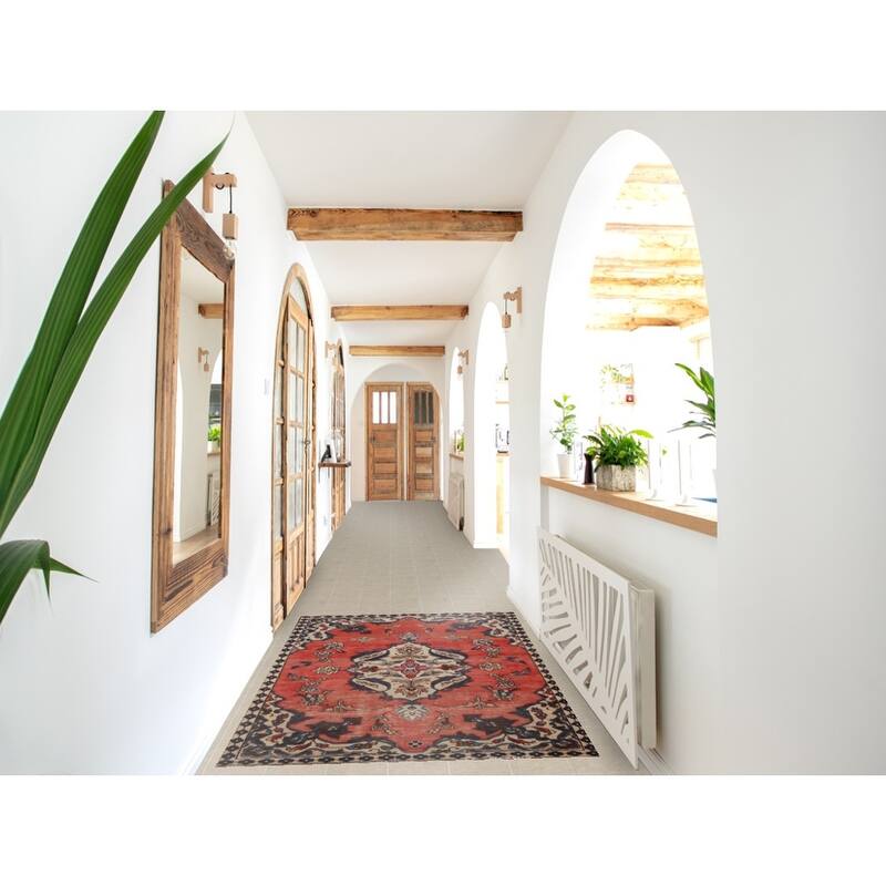 Hand Knotted Oriental 100% Wool Carpet Traditional Floral Red Bakhtiari Area Rug - 5' 8'' X 3' 4''
