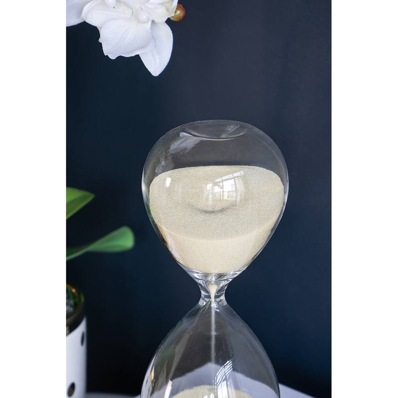 Set of 2, 8" Ferdinand 30-Minute Hourglass, Bisque Sand